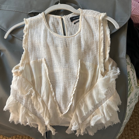 Isabel Marant Fringe Cream Top 36 - Picture 5 of 6
